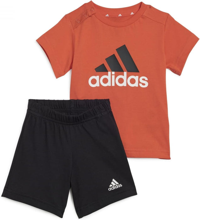 adidas Unisex Baby Infants Essentials Organic Cotton Logo And Short Set (Gender Neutral) T-Shirt Set, 12-18 months
