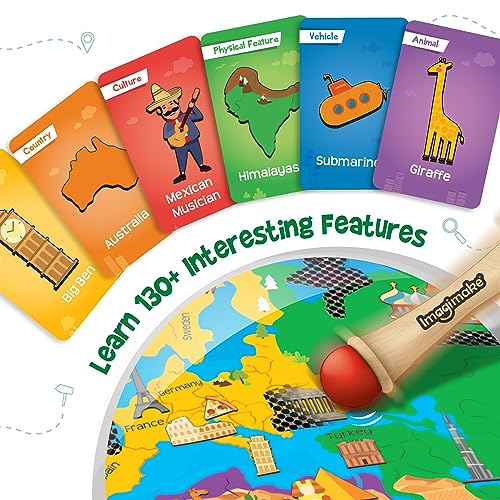 Imagimake Mapology Hidden Quest World Map Board Games for Kids | Magical Swipe & Reveal | Educational Toys for Kids 5 Years | Kids Toys for Boys & Girls | Card Games | Birthday Gift for Girls & Boys