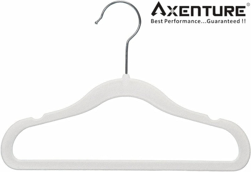 Kids Velvet Clothes Hanger, 50 Pack, 35cm / 14 Inch-Premium Children's Hangers Ultra-Thin Space Saving Organizers, Non-Slip Nursery Hangers for Babies, Infants, Toddlers and Kids (White, 50)