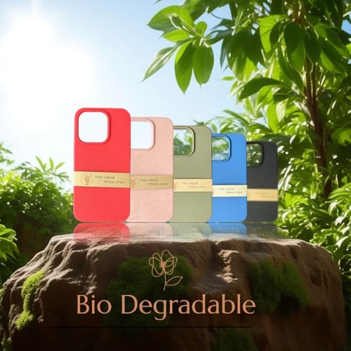 Enzee Tech iPhone 16 Pro / 16 Pro Max Mobile Phone Case - Biodegradable and Compostable - Plant Fiber and Soft TPU - Drop Protection Cover - Eco Friendly Zero Waste (Blue, iPhone 16 Pro Max)