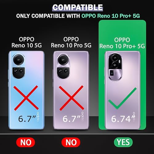 For OPPO Reno 10 Pro Plus Cover, Reno 10 Pro+ Camera Lens Protection Back Cover, TPU Shockproof Airbags Bumper Mobile Phone Case Anti-Yellowing Slim Fit Protective Casing