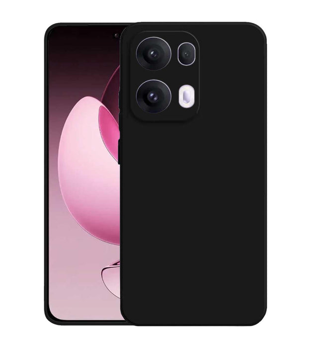 Case for Oppo Reno13 Pro Liquid Gel Rubber Bumper Case with Soft Microfiber Lining Cushion Slim Hard Shell Shockproof Protective Cover for Reno 13 Pro 5G 2024 (Black)
