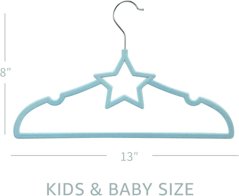ManGotree Pack of 15 Star-Shape Velvet Baby Clothes Hanger Children’s Coat Hanger Kids Clothes Hanger with Notched Shoulder and Non Slip Design for Newborn to Toddler Clothes (Pink Star-shaped)