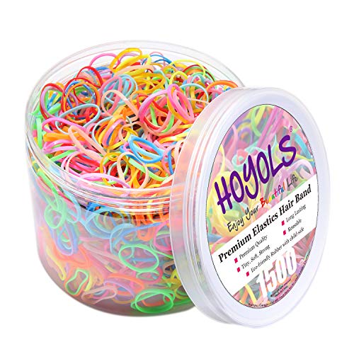 HOYOLS Baby Hair Ties Rubber Bands for Toddler Infants Kids Girls Thin Small Hair Elastics TPU 1500 Piece Pack