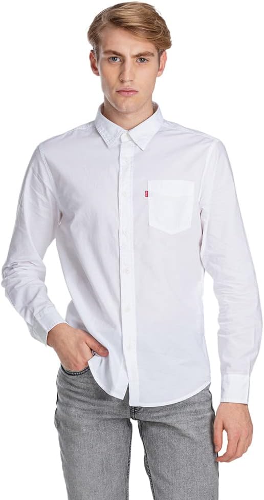 Men's 85748-0059 Classic 1 Pocket Standard Shirt, Blue, S