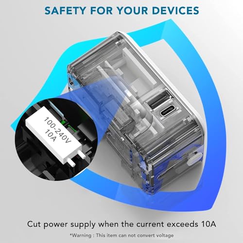 HEYMIX LIFE Universal Travel Adapter,Universal Travel Adapter USB C,World Travel Power Plug With USB,All In One Travel Plug Adapter For EU/US/UK/AU Compatible With iPhone/Samsung (White, PACK)