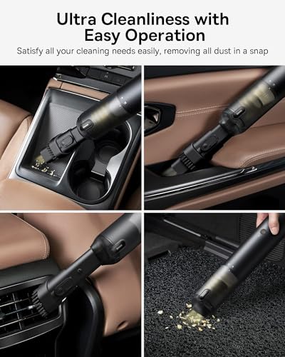 Baseus Car Vacuum Cleaner High Power, A3 Lite 12000PA Handheld Vacuum with Single Touch Empty, USB C Fast Charging, 4 in 1 Mini Hand Vacuum Air Blower Inflator Pump Dust Buster for Car,Home,Office