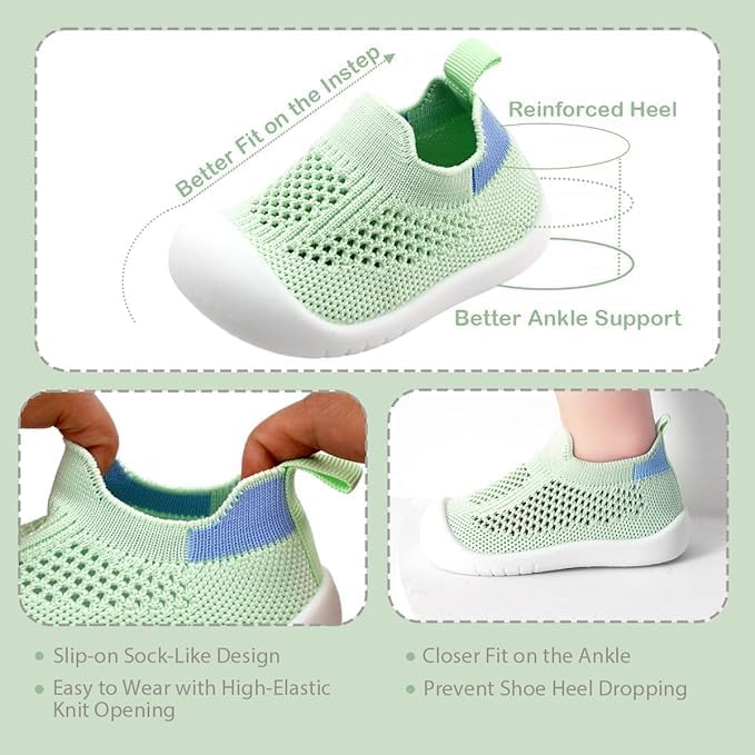 ZONEY Baby Shoes Toddler First Walking Shoes Infant Sneakers Breathable Knitted Mesh Boy & Girls Shoes