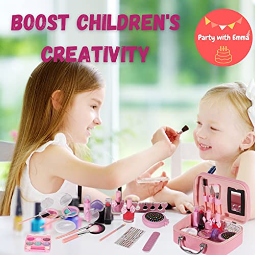Kids Makeup Kit for Girl Real Washable Kit for Little Girls Unicorn Mermaid Girls Makeup Set with Cute Princess Cosmetic Purse Pretend Play Toy Toys for Little Girl (Mermaid Box)
