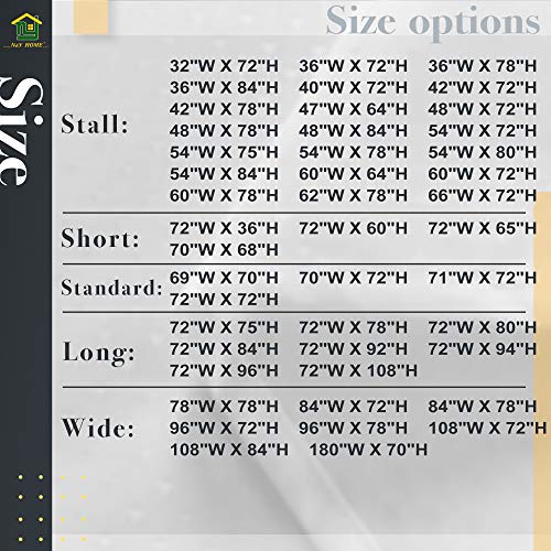 N&Y HOME (90cm x 210cm, White) - N & Y Fabric Small Stall Shower Curtain Liner Extra Long 90cm x 210cm, Hotel Quality, Washable, Water Repellent, White Bathroom Curtains with Grommets, 36x 84