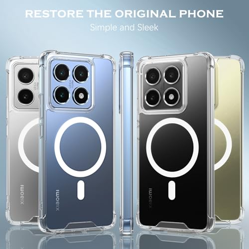 YINLAI For Xiaomi 14T Case Compatible with Mag Safe, Mobile Phone Case Xiaomi 14T Magnetic 4 Corner Airbags Drop Protection Shockproof Cover Case Protective Case for Xiaomi 14T 5G 6.67 Inch