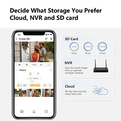 Imou 1080P Security Camera Surveillance Camera Outdoor, 360° Wi-Fi Camera for Home Smart with Human Detection Motion Tracking Two-Way Talk 30m IR Color Night Vision IP66 Water Proof Siren(Cruiser SE+)