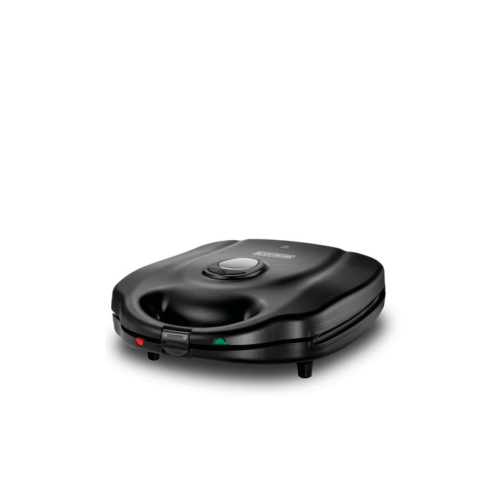 BLACK+DECKER 3-in-1 Sandwich, Waffle Maker, and Grill, 1400W, 4 Slice Capacity, Interchangeable Plates, 180° Flat Grill, Compact, Locking Clamp, Safe, Even Cooking, Black - TS4130-B5