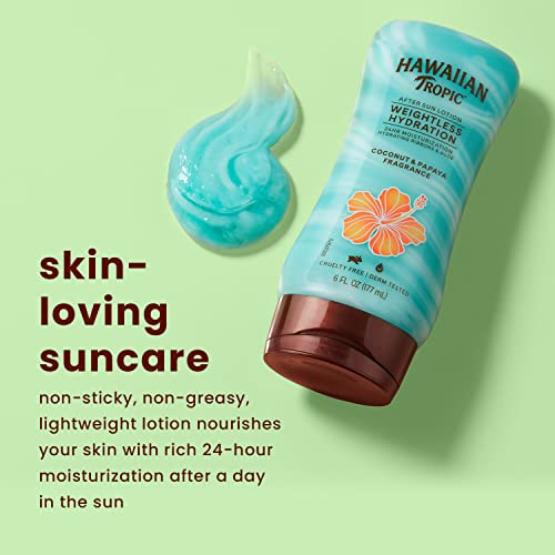 Hawaiian Tropic Silk Hydration Weightless After Sun Lotion - Coconut Papaya Fragrance 177ml, White, 6 Ounce