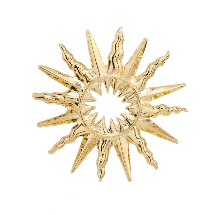 Dtja Gold Sun Brooch Pin for Women Girls Fashion Gold Plated Celestial Apollo Brooches Lapel Pins Dainty Suit Hat Dress Accessories Birthday Holiday Jewelry Gift