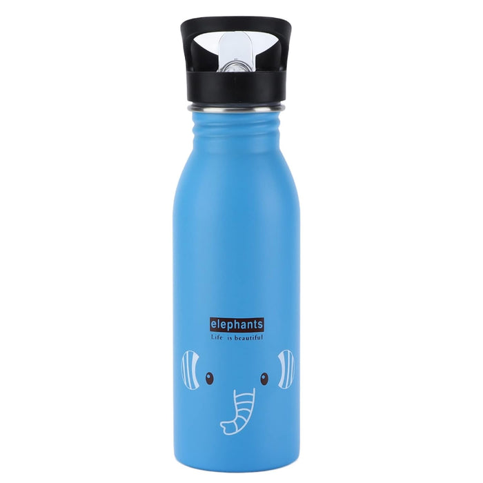 Sorandy Stainless Steel Water Bottle, Cute Cartoon Animal Pattern Water Cup for Kids, Spill Proof Water Pot with Straw Lid, Cup for Sports or Travel, Water Pot with (sucking