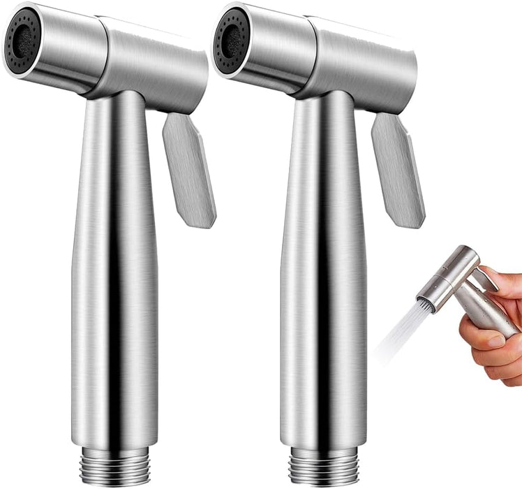Handheld Bidet Sprayer for Toilet, Jet Sprayer for Toilet Cloth Diaper Sprayer Set, Bathroom Stainless Steel Spray for Personal Hygiene, Adjustable Muslim Shower Bidets for Existing Toilets (2 Pcs)