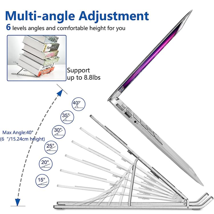 IGIBAL- COMPUTER Adjustable Laptop Stand for Desk-Portable Computer-Support Stand- Foldable Laptop Holder-Ventilated Cooling Notebook Stand-for MacBook Pro Air-Lenovo-Dell- HP-Laptops-Tablet