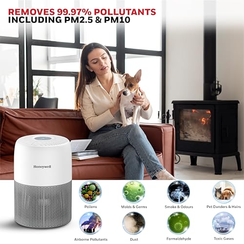 Honeywell Air Purifier for Home & Office, 3-in-1 filter - Pre-Filter, H13 HEPA Filter, Activated Carbon Filter - Air touch V1