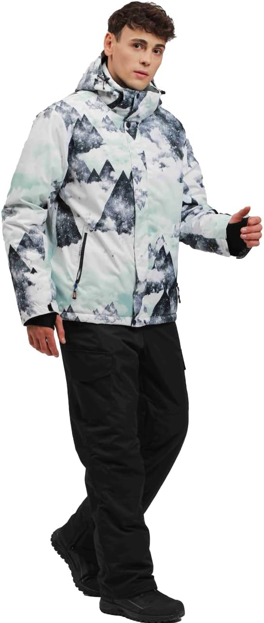 HOTIAN Men's Ski Jacket and Pants Set Snowboard Suit Waterproof SOutdoor Winter Snow Jackets Windproof Mountain Snowsuit