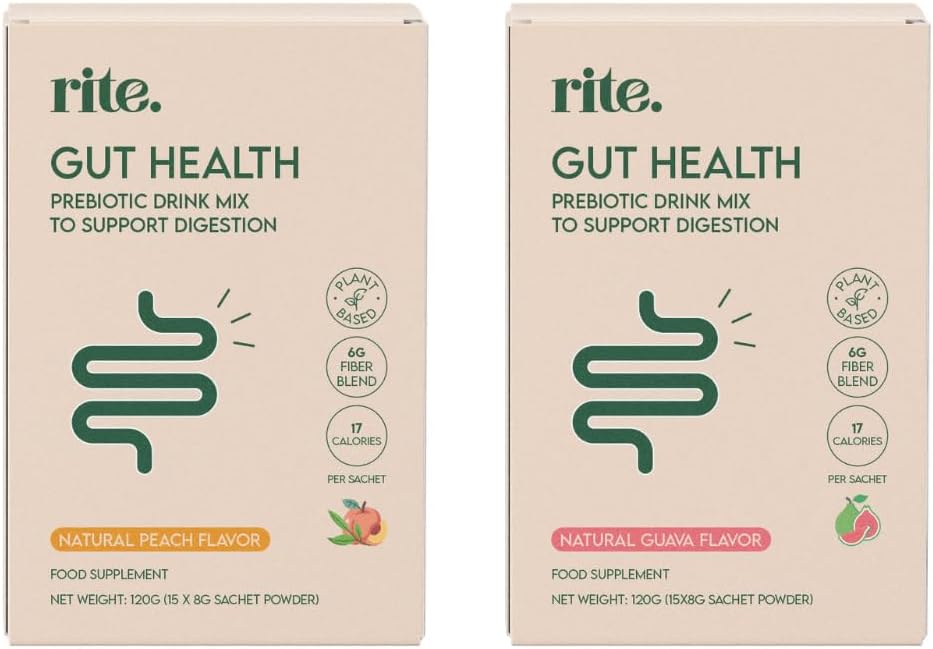 Gut Health Prebiotic Fibre Drink mix Support Digestion, Gut Health, Weight Management No added sugar Vegan 8g Powder sachets Bundle w/ 2 Flavours (Pack of 15) – image 2