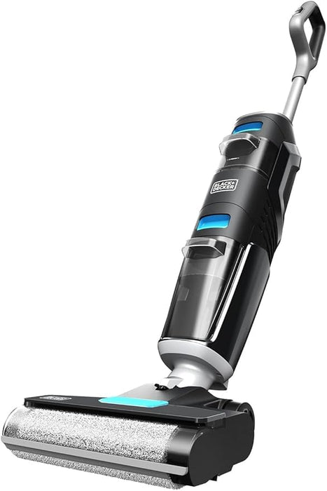 BLACK+DECKER Cordless Wet Dry Vacuum Cleaner and Mop, Vacuum Wash Duo, Self-Cleaning, Edge Cleaning Design, Digital Display, Compact and Space-Saving, Blue - VW252BR-B5