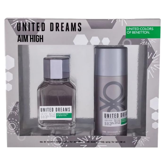 United Colors of Benetton Dreams Aim High (M) Set Edt 100Ml + 24H Deodorant 150Ml Transparent/Combination