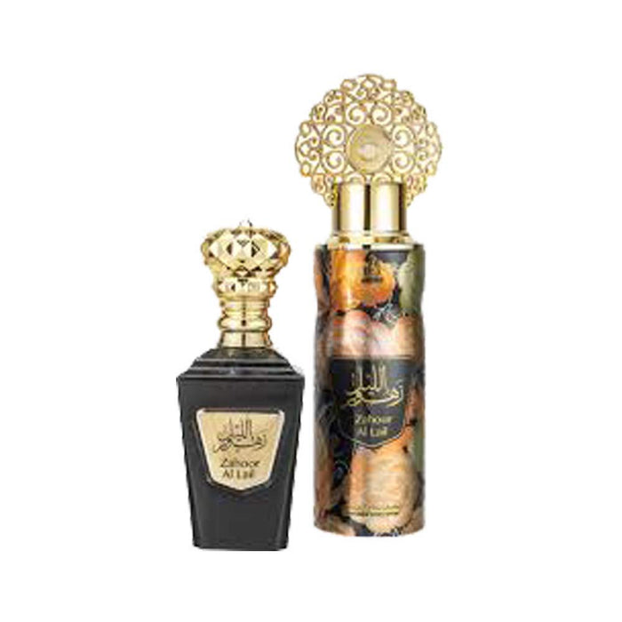 Arabiyat Zahoor Al Lail Perfume Gift Set For Unisex, Eau De Parfum, 100 ml + Deodorant, 200