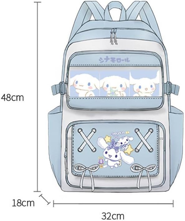 HANNEA® Kids Kindergarten School Backpack Lovely Toddler Backpack for Girls DIY Casual Backpack for Girls with Badges, Post Card, Card Holder, Keychain Charm for 4-8 Years Girl