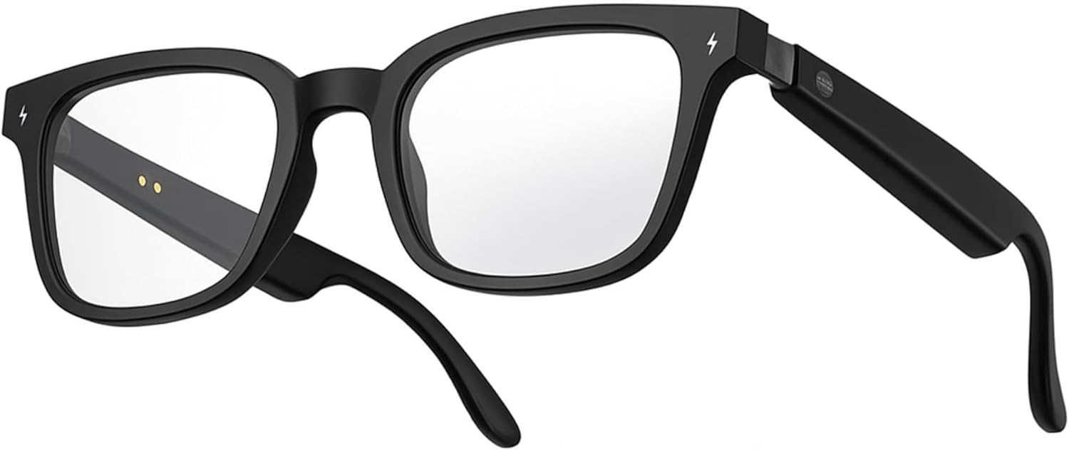Smart Audio Glasses MG02 – Bluetooth 5.3 Touch Control Super Bass Hands-Free Calls | Open-Ear Wireless Sunglasses Lightweight Stylish Black | for iPhone Samsung Huawei, One Size