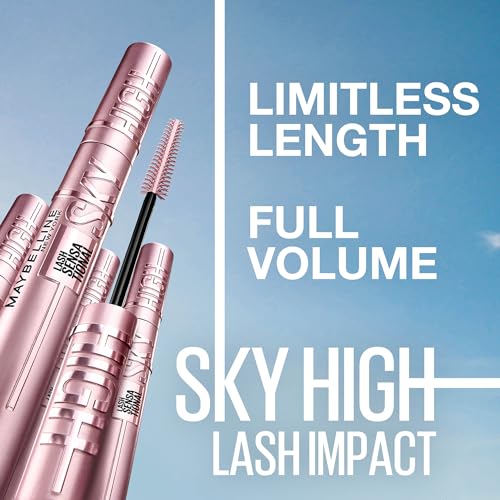 Maybelline New York Mascara, Volumizing & Lengthening Mascara, Washable Flake-Free Formula With Bamboo Extract & Fibres, Lash Sensational Sky High, Black