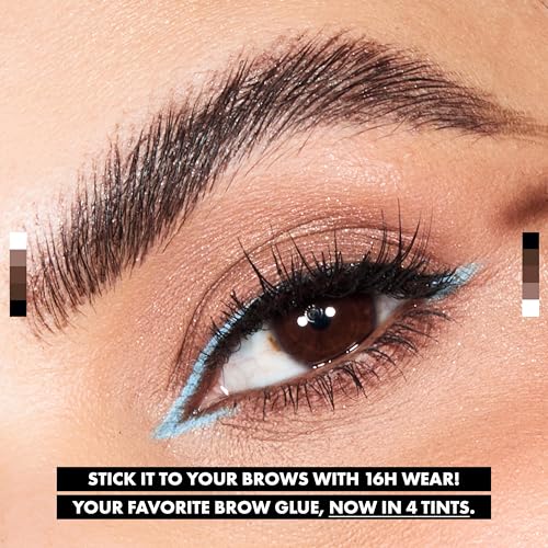 NYX Professional Makeup The Brow Glue Extreme Hold Eyebrow Setting Gel, 16 Hour Hold, Vegan Formula, Natural Finish, Brush Applicator, Shade: Clear (01)