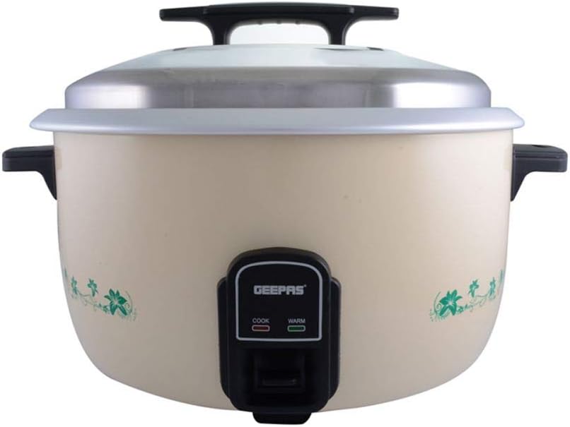 Geepas Grc4323 10 L Electric Rice Cooker With Steamer | 3000W Non-Stick Inner Pot, Automatic Cooking, Easy Cleaning, High-Temperature Protection - Make & Steam Healthy Food Vegetables, Gray