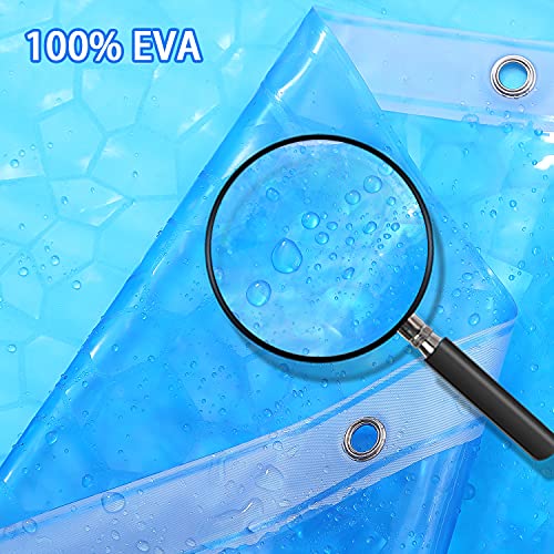 Bostofy Waterproof EVA Thick Shower Curtain Liner with Heavy Duty 3 Bottom Magnets for Shower Stall, Bathtubs, 3D Pebble Pattern, 72 x 72,12 Hooks