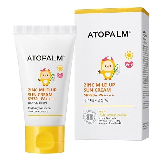 ATOPALM Zinc Mild Up Sun Cream SPF50+ PA++++ 65g, Dry Skin Moisturizing MLE Sun Protection, Korean Mineral Sunscreen