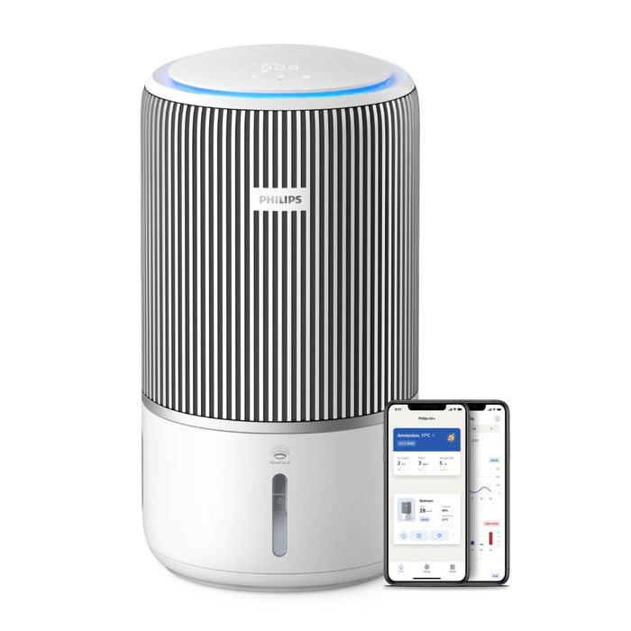 Philips Smart 2-in-1 Air Purifier & Humidifier PureProtect Water 3400 Series - 78 m2, HEPA, Active Carbon, 5 Speed, Sleep Mode, Child Lock, 3.2L Water Tank, Connected, White - AC3420/10