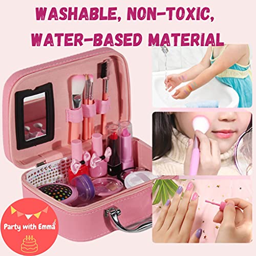 Kids Makeup Kit for Girl Real Washable Kit for Little Girls Unicorn Mermaid Girls Makeup Set with Cute Princess Cosmetic Purse Pretend Play Toy Toys for Little Girl (Mermaid Box)