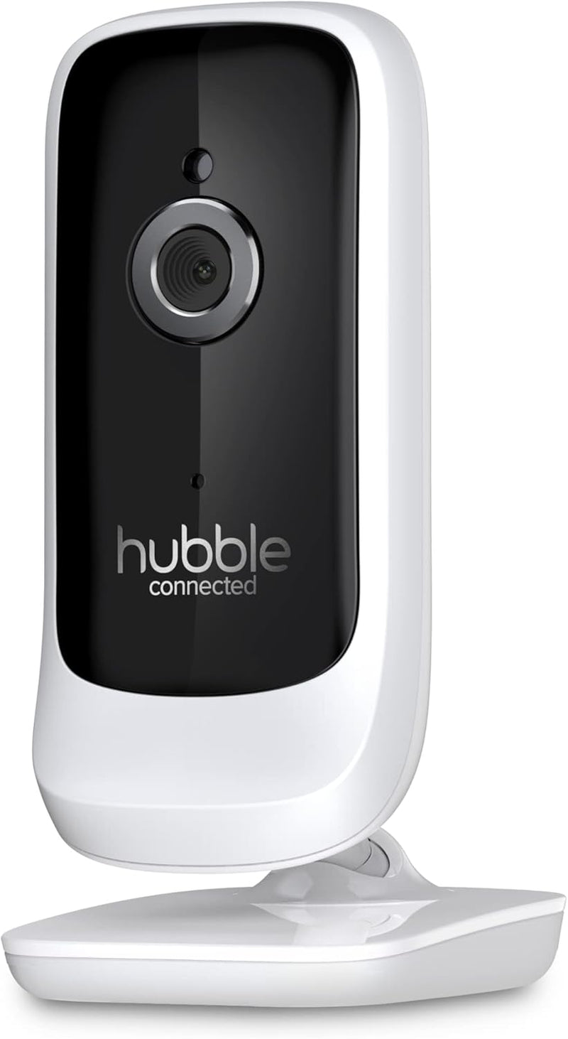 Hubble Nursery View Premium 5 Inch Video Baby Monitor with Room Temperature Sensor, Two Way Talk, Digital Zoom, Soothing Nature Sounds - White
