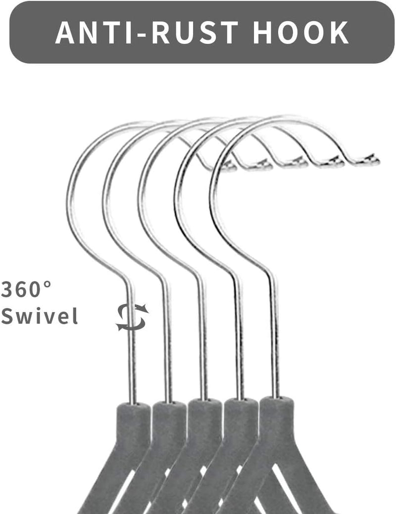 ManGotree Baby Velvet Hangers, Infant and Toddler Hangers, Non-Slip Children Hangers, Ultra-Slim Space Saving Kids Hangers, Sturdy Clothes Hangers 15 Pack (White)