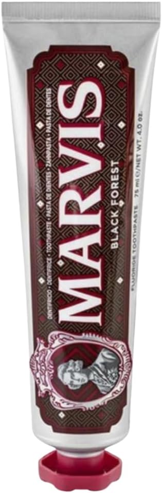 Marvis Black Forest Toothpaste, 75ml, Sensational Chocolate and Cherry Flavoured Toothpaste Helps Remove Plaque with Long-Lasting Freshness