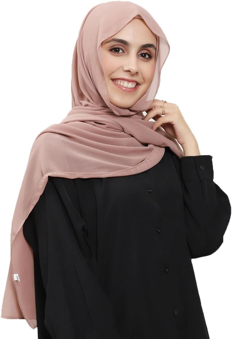 HURESON Instant Chiffon Hijab Set 3-in-1 Hijabs Scarf with Built-in Magnets and Undercap Head Wraps with Model Cap