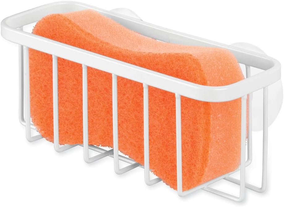 Interdesign Gia Suction Kitchen Sink Caddy, Sponge Holder For Kitchen Accessories - Satin