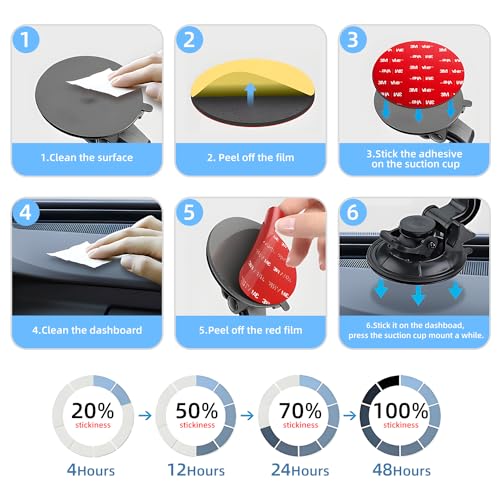 3M Double Sided Adhesive Pads.3M VHB Sticky Dash Cam Mounting Tape.Car Mount Sticky Pad Replacement.Heavy Duty Tape Sticker for Cars Dashboard &Daily Use.Waterproof,Heat-resistant.Squares&Round,6Packs