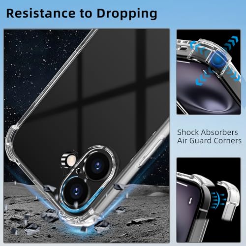 ZenGoose Case Compatible with iPhone 16 Case, Crystal Clear Case Designed for iPhone 16 Clear Case with 4 Corners Shockproof Protection and Full Camera Protection Anti-Fall Clear Case