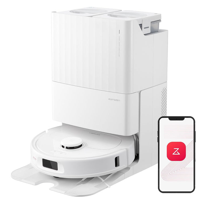 roborock Qrevo S Robot Vacuum and Mop, Self-Drying, Auto Mop Washing, 7000Pa Suction, Self-Emptying & Refilling, 10mm Mop Lifting, 200RPM Spinning Mops, Smart Obstacle Avoidance