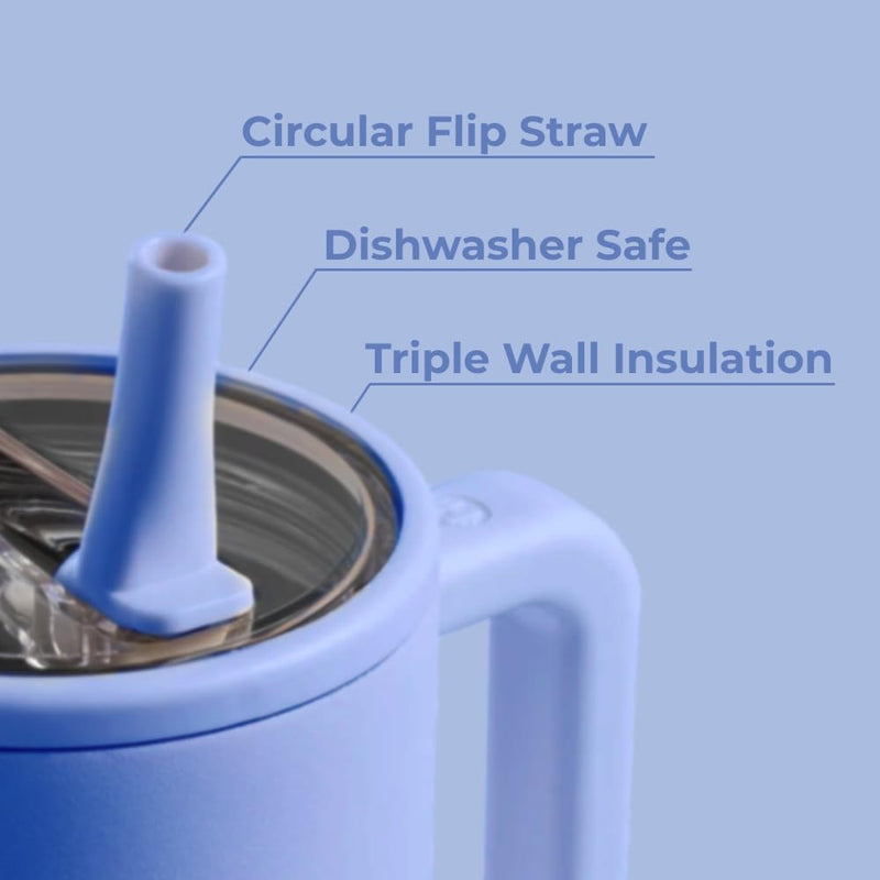 HydroJug Traveler - Modern 40 oz Tumbler with Handle & Simple Flip Straw - Car Cup Holder Friendly, Leak Resistant Water Bottle-Reusable Insulated Stainless Steel & Rubber Base - Gifts for Women & Men