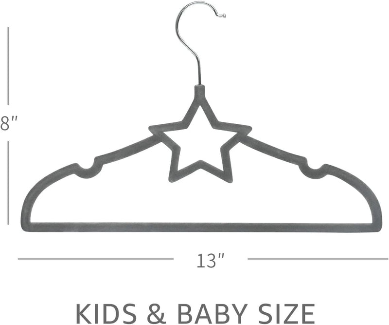 ManGotree Pack of 15 Star-Shape Velvet Baby Clothes Hanger Children’s Coat Hanger Kids Clothes Hanger with Notched Shoulder and Non Slip Design for Newborn to Toddler Clothes (Pink Star-shaped)