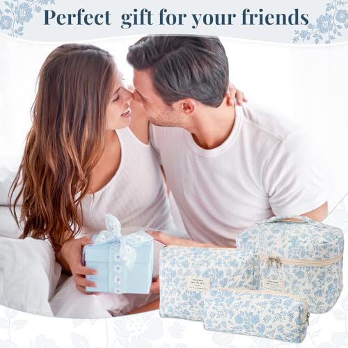 HomeChi Makeup Bag Organizer, 3 PCS Large Capacity Cosmetic Bag with Handle - Portable Toiletry Organizer for Brushes, Skincare Products, and Makeup Tools - Beauty Storage Bag for Home and Travel