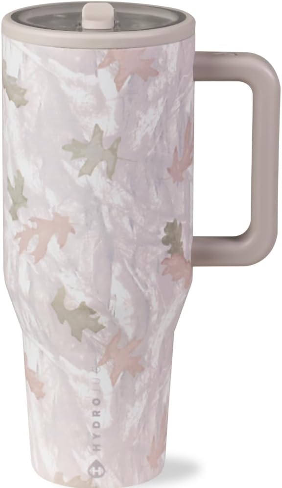 HydroJug Traveler - Modern 40 oz Tumbler with Handle & Simple Flip Straw - Car Cup Holder Friendly, Leak Resistant Water Bottle-Reusable Insulated Stainless Steel & Rubber Base - Gifts for Women & Men