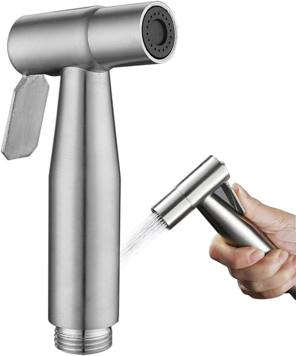 ECVV Stainless Steel Handheld Bidet Sprayer for Toilet Cloth Bathroom Diaper Self Cleaning Shattaf Set with adjustable water Pressure Control